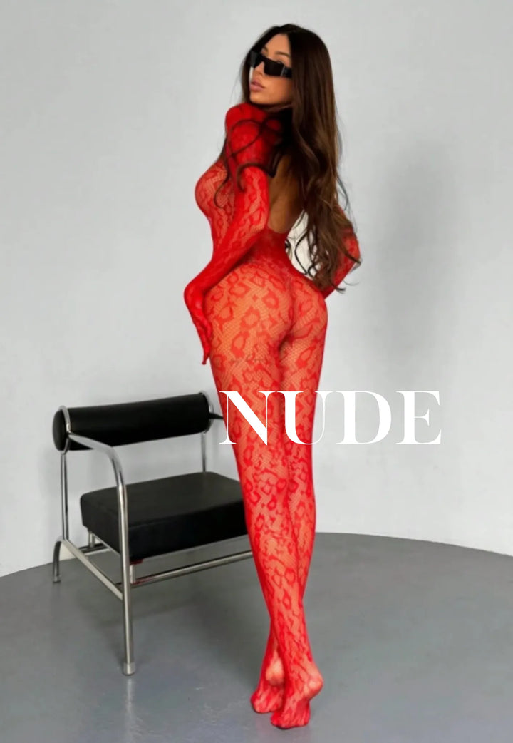 BODYSUIT EXOTIC RED